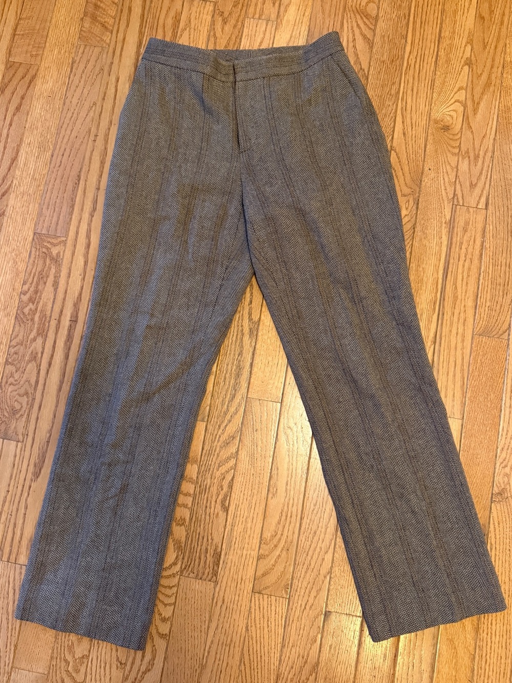 Ralph Lauren Brown Herringbone Wool Trousers